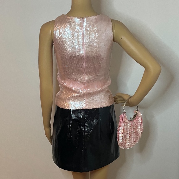 Vintage Oscar de la renta pink sequin tank top! - Picture 7 of 11